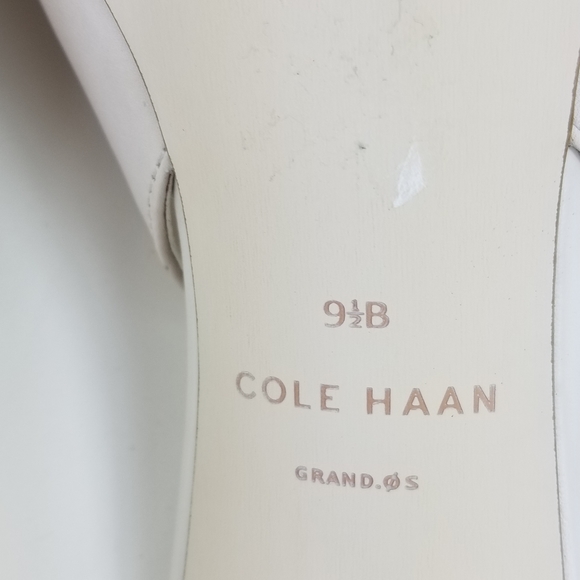 Cole Hann cream leather shoes faux snake print - Picture 5 of 8